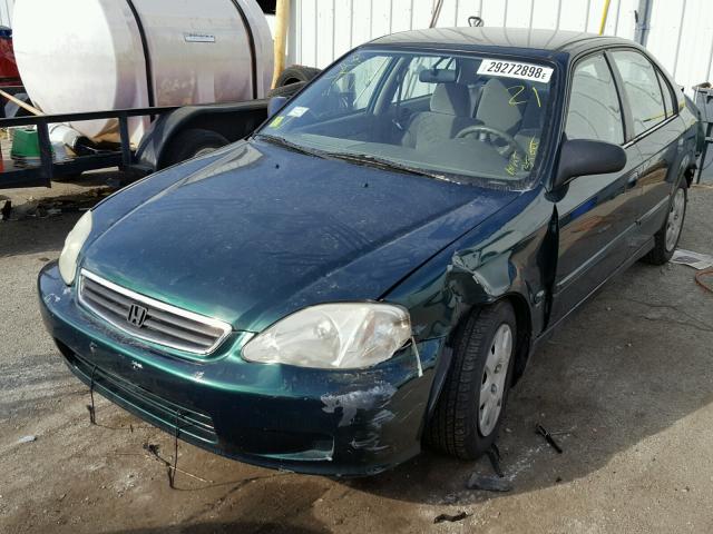 2HGEJ6610YH509732 - 2000 HONDA CIVIC BASE GREEN photo 2