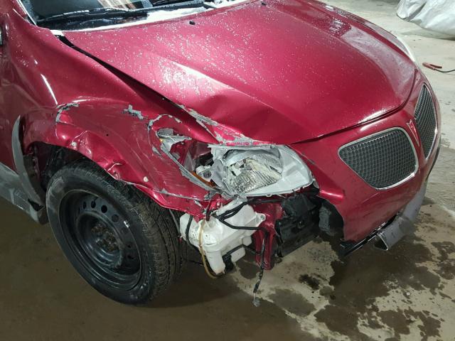 5Y2SL65877Z401570 - 2007 PONTIAC VIBE RED photo 9