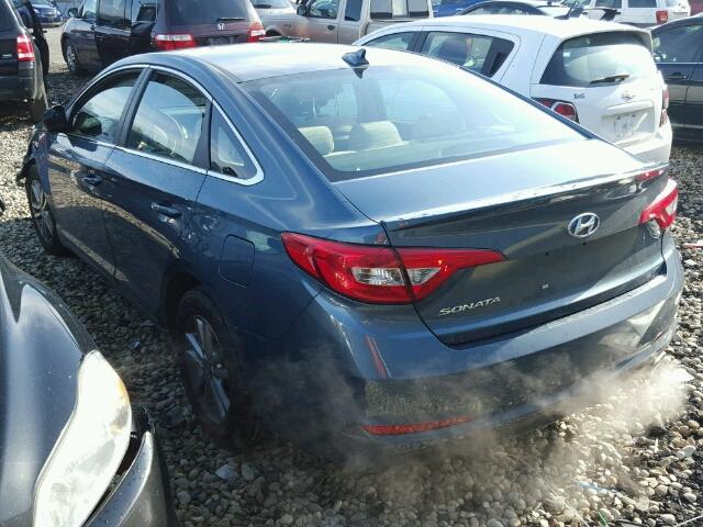 5NPE24AF0GH331605 - 2016 HYUNDAI SONATA SE BLUE photo 3