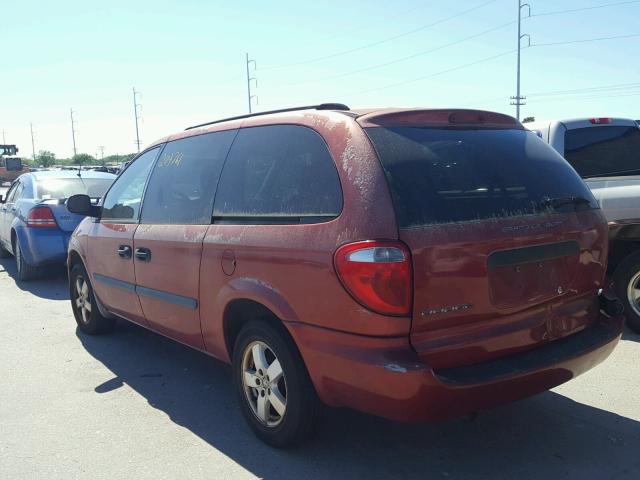 1D4GP24R57B166014 - 2007 DODGE GRAND CARA RED photo 3