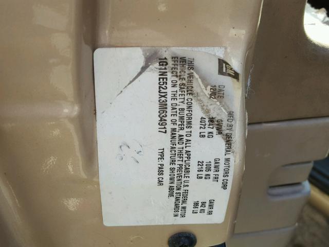 1G1NE52JX3M634917 - 2003 CHEVROLET MALIBU LS Qəhvəyi foto 10