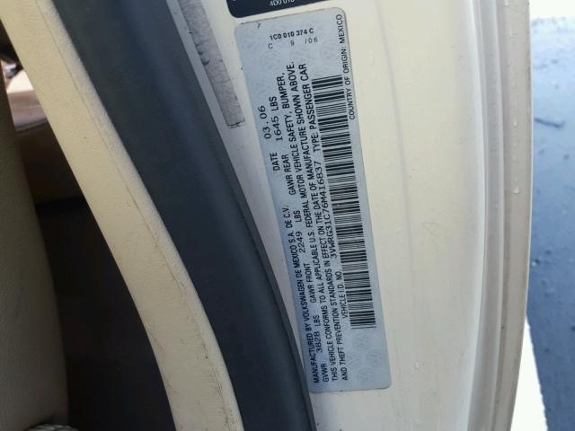 3VWRG31C76M416837 - 2006 VOLKSWAGEN NEW BEETLE 白色 照片 10