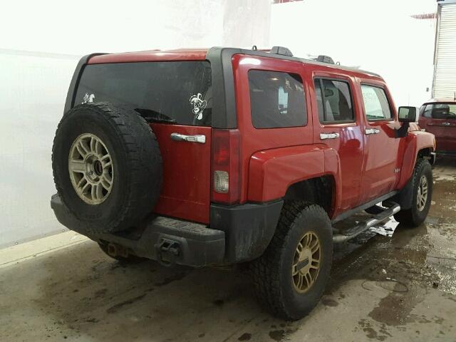 5GTDN136568197405 - 2006 HUMMER H3 RED photo 4