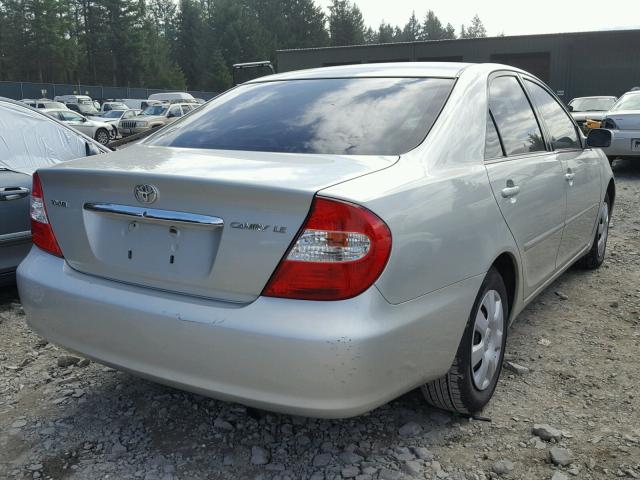 JTDBE32K630157353 - 2003 TOYOTA CAMRY LE SILVER photo 4