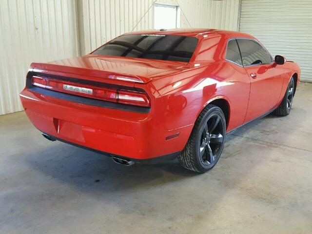 2C3CDYAG3EH293783 - 2014 DODGE CHALLENGER RED photo 4