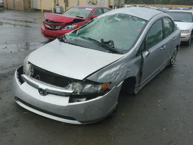 1HGFA16578L064614 - 2008 HONDA CIVIC LX SILVER photo 2