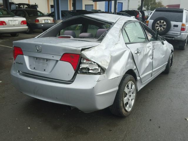 1HGFA16578L064614 - 2008 HONDA CIVIC LX SILVER photo 4