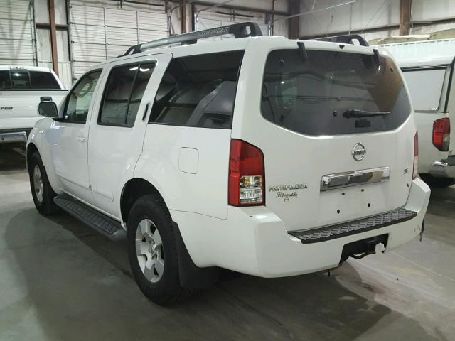 5N1AR18U07C647512 - 2007 NISSAN PATHFINDER WHITE photo 3