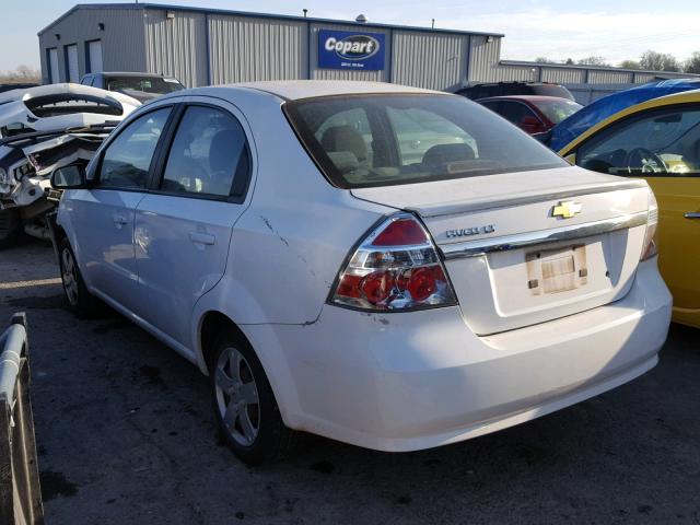 KL1TD5DE5AB107238 - 2010 CHEVROLET AVEO LS WHITE photo 3