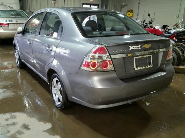 KL1TD5DE2AB119296 - 2010 CHEVROLET AVEO LS GRAY photo 3