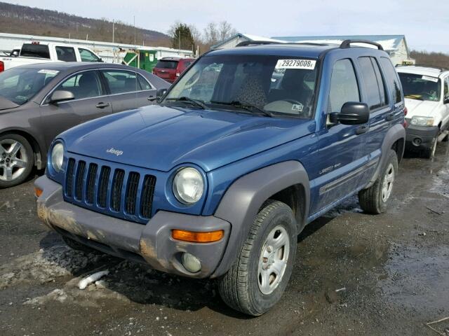 1J4GL48K33W647975 - 2003 JEEP LIBERTY SP BLUE photo 2