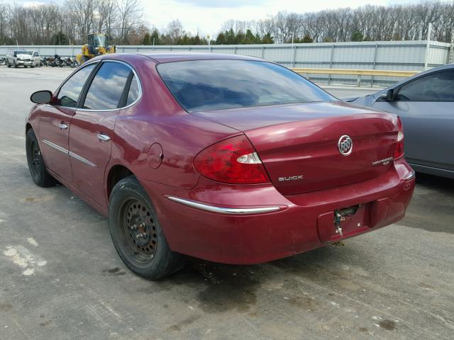 2G4WD582261171195 - 2006 BUICK LACROSSE C MAROON photo 3