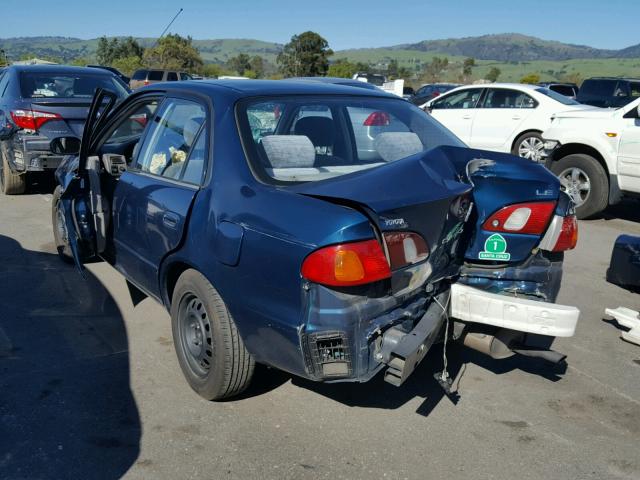 1NXBR18E5YZ356366 - 2000 TOYOTA COROLLA VE BLUE photo 3