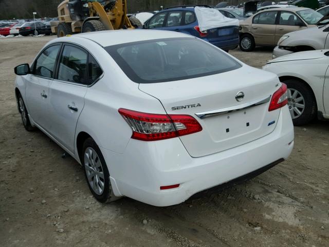 3N1AB7AP0EY242242 - 2014 NISSAN SENTRA S WHITE photo 3