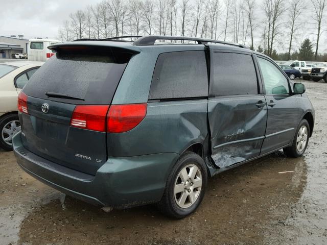 5TDZA23C44S182021 - 2004 TOYOTA SIENNA CE GREEN photo 4