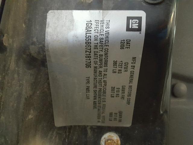 1G8AL55B67Z181706 - 2007 SATURN ION LEVEL 银色 照片 10