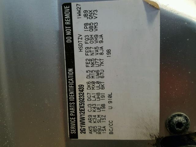 2G1WW12EX59232439 - 2005 CHEVROLET MONTE CARL 银色 照片 10