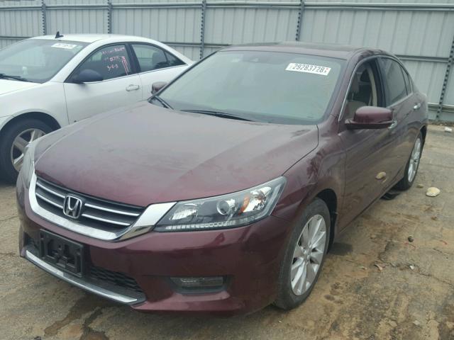 1HGCR2F85EA036202 - 2014 HONDA ACCORD EXL MAROON photo 2