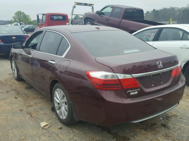 1HGCR2F85EA036202 - 2014 HONDA ACCORD EXL MAROON photo 3