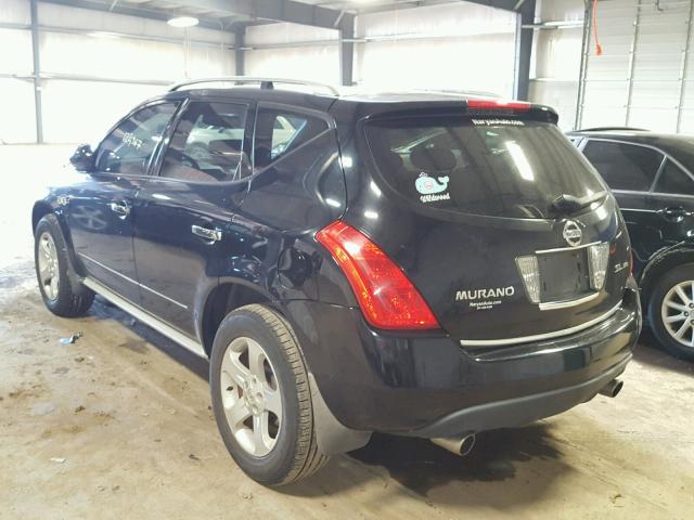 JN8AZ08W33W210259 - 2003 NISSAN MURANO SL BLACK photo 3