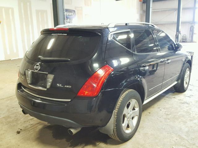 JN8AZ08W33W210259 - 2003 NISSAN MURANO SL BLACK photo 4