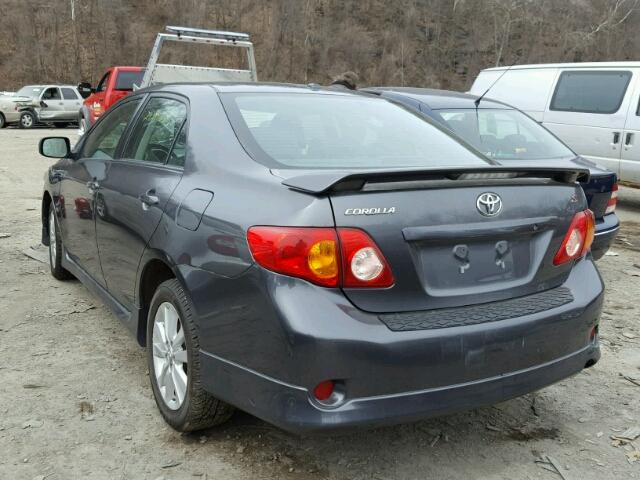 2T1BU4EE2AC370821 - 2010 TOYOTA COROLLA BA CHARCOAL photo 3