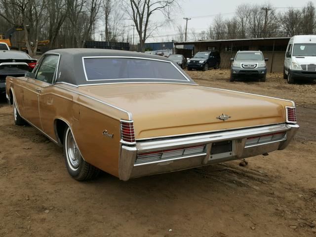 8Y81G815413 - 1968 LINCOLN CONTINENTA GOLD photo 3
