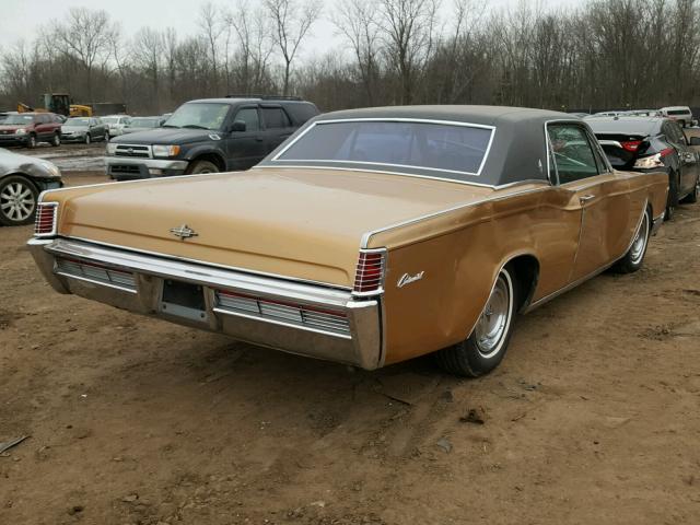 8Y81G815413 - 1968 LINCOLN CONTINENTA GOLD photo 4