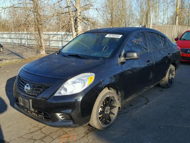 3N1CN7AP5EL866552 - 2014 NISSAN VERSA S BLACK photo 2