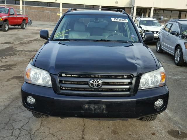 JTEEP21A160147498 - 2006 TOYOTA HIGHLANDER BLACK photo 9