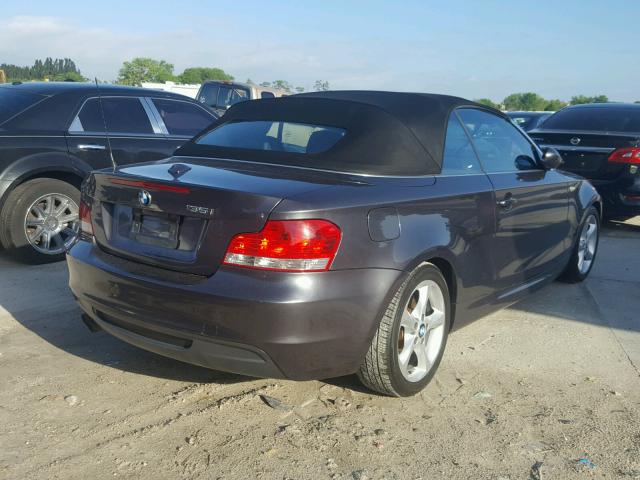 WBAUN93588VK39810 - 2008 BMW 135 I GRAY photo 4