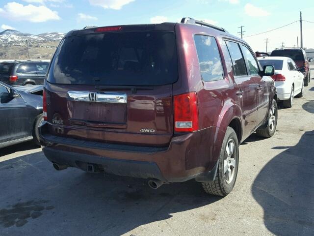 5FNYF48569B026383 - 2009 HONDA PILOT EXL RED photo 4