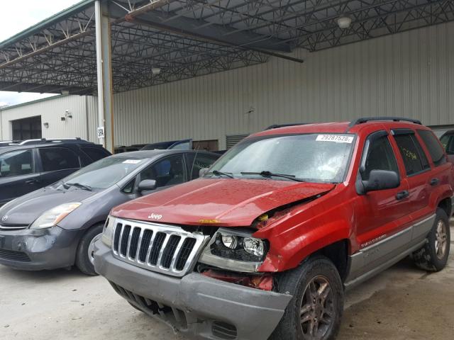 1J4GW48SX2C322974 - 2002 JEEP GRAND CHER RED photo 2