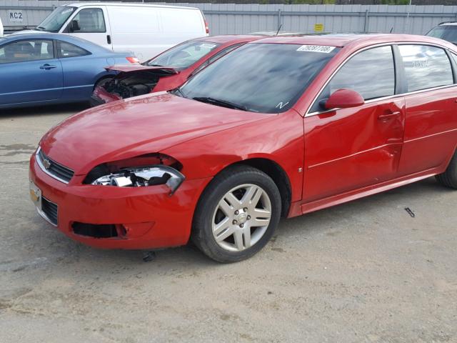 2G1WC57M591302935 - 2009 CHEVROLET IMPALA 2LT RED photo 9