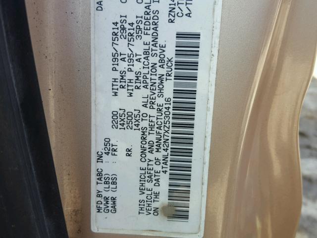 4TANL42N7XZ530416 - 1999 TOYOTA TACOMA BROWN photo 10