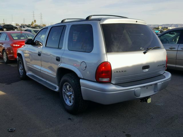 1D4HR58N43F610347 - 2003 DODGE DURANGO SL SILVER photo 3