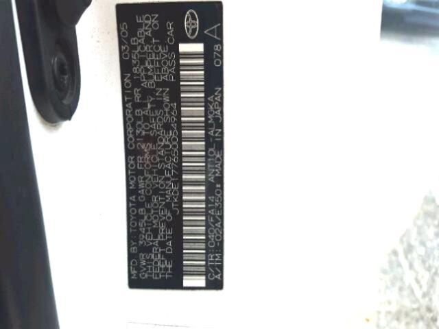 JTKDE177650054964 - 2005 TOYOTA SCION TC 白色 照片 10