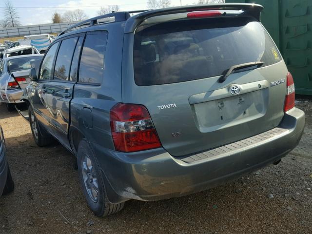 JTEDP21A670127857 - 2007 TOYOTA HIGHLANDER GREEN photo 3