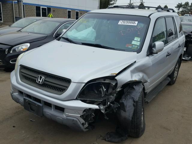 2HKYF18564H516931 - 2004 HONDA PILOT EXL SILVER photo 2