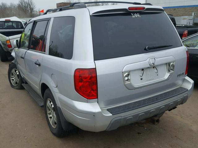 2HKYF18564H516931 - 2004 HONDA PILOT EXL SILVER photo 3