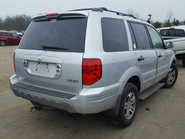 2HKYF18564H516931 - 2004 HONDA PILOT EXL SILVER photo 4