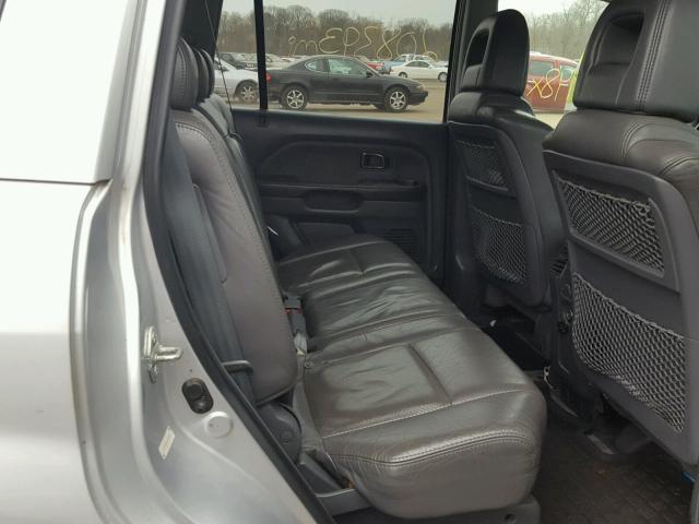 2HKYF18564H516931 - 2004 HONDA PILOT EXL SILVER photo 6