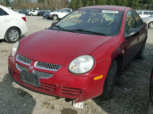 1B3ES56C05D192732 - 2005 DODGE NEON SXT RED photo 2