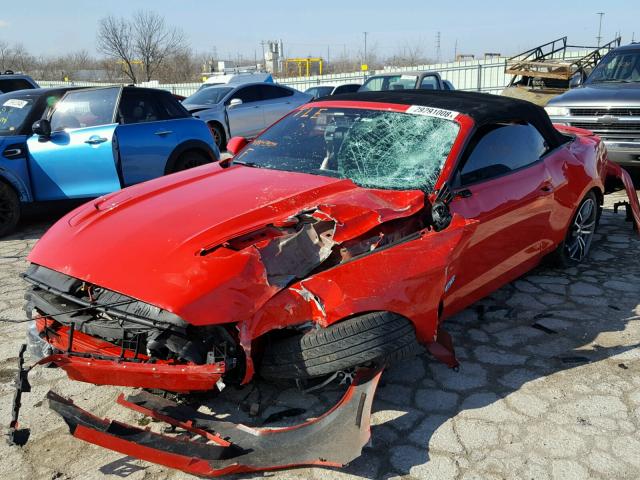 1FATP8FF2F5434344 - 2015 FORD MUSTANG GT RED photo 2