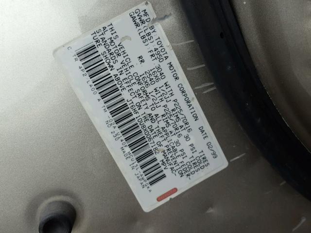 JT6HF10U8X0067182 - 1999 LEXUS RX 300 GOLD photo 10