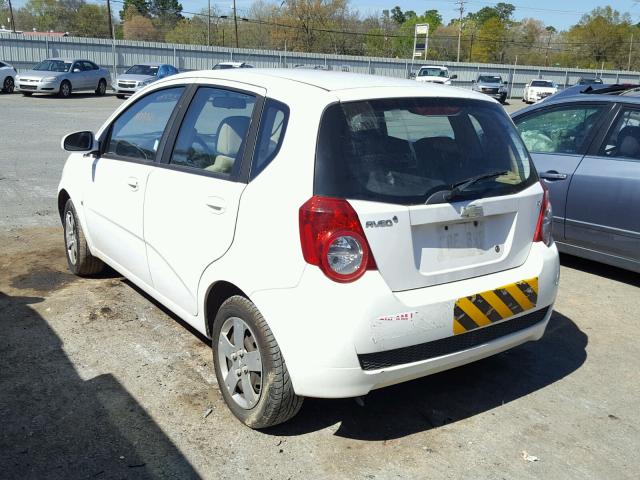 KL1TD66E89B673084 - 2009 CHEVROLET AVEO LS WHITE photo 3