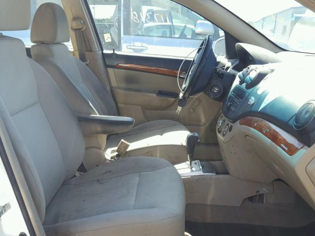 KL1TD66E89B673084 - 2009 CHEVROLET AVEO LS WHITE photo 5