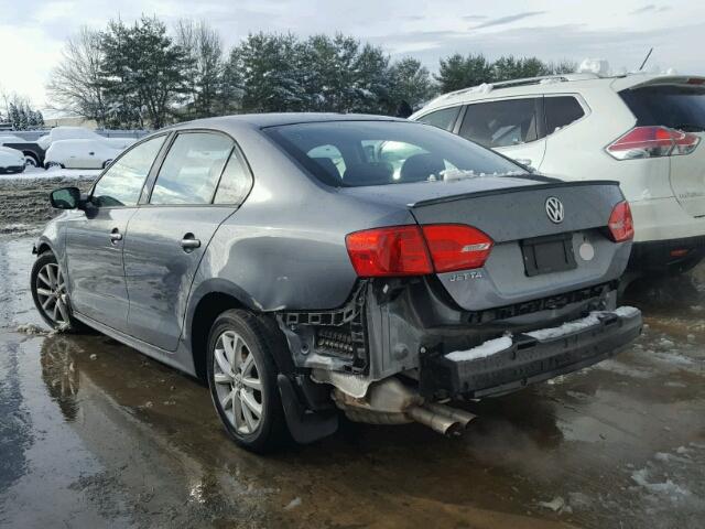 3VW1K7AJ7CM346964 - 2012 VOLKSWAGEN JETTA BASE CHARCOAL photo 3