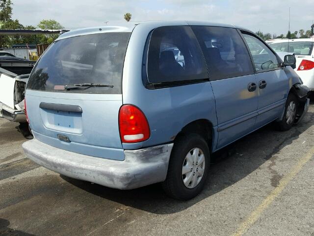 2P4FP25B8XR251257 - 1999 PLYMOUTH VOYAGER BLUE photo 4