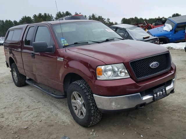 1FTRX14W55FA48492 - 2005 FORD F150 BURGUNDY photo 1